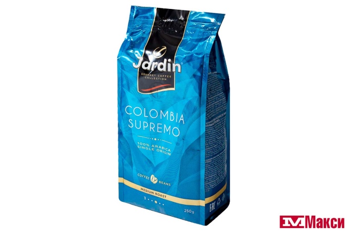 КОФЕ ЖАРЕНЫЙ В ЗЕРНАХ "JARDIN" COLOMBIA SUPREMO 250Г ПАКЕТ (ОРИМИ-ТРЭЙД)