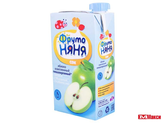 сок/нектар/напиток "фруто-няня" в ассортименте 0,5л пакет (прогресс) (детское питание)(яблоко осветленный)