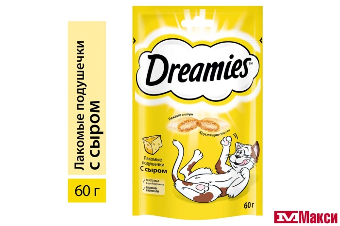 ЛАКОМСТВО ДЛЯ КОШЕК "DREAMIES" 60Г(с сыром)