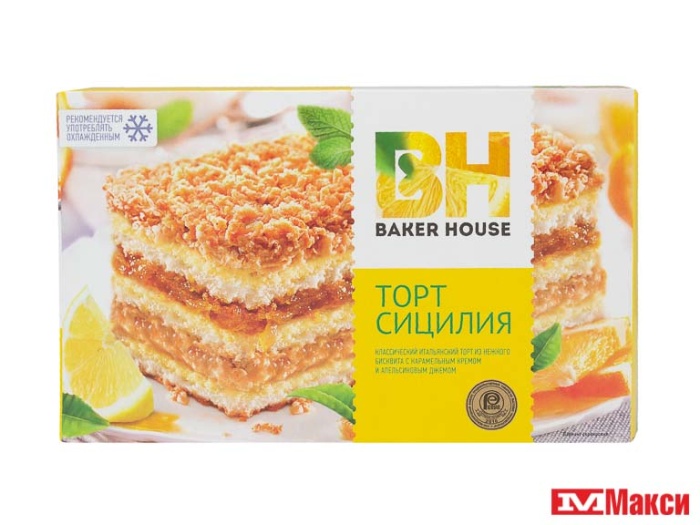 торт "baker house" сицилия бисквитный 350г (раменский кк)