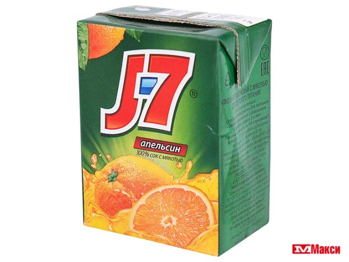 сок с мякотью "j-7" апельсин 0,2л (вимм-билль-данн)