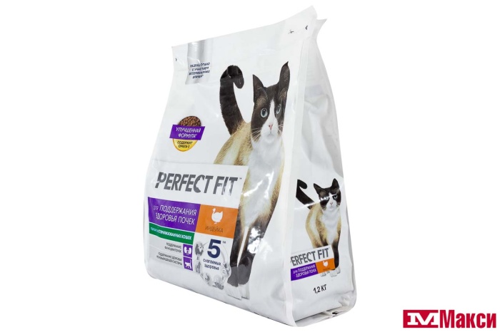 КОРМ Д/КОШЕК "PERFECT FIT" 1,2КГ В АССОРТ. (для поддержания здоровых почек с индейкой)