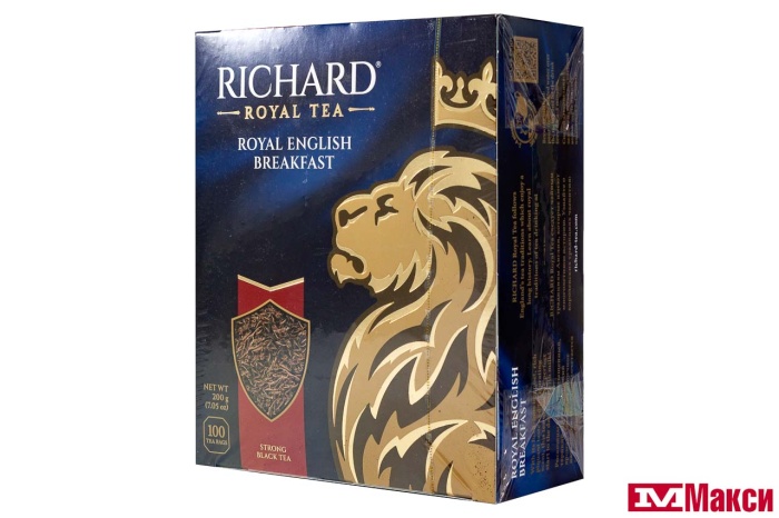 ЧАЙ "RICHARD" ROYAL ENGLISH BREAKFAST ЧЕРНЫЙ 100 ПАКЕТИКОВ (МАЙ)