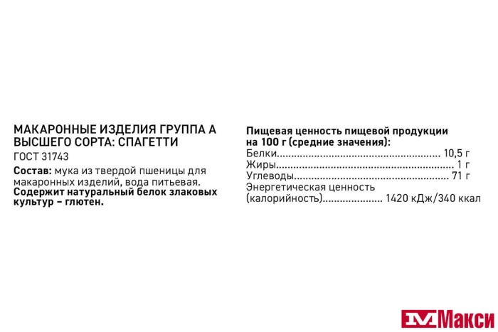 МАКАРОННЫЕ ИЗДЕЛИЯ "СЫТЫЙ БОЯРИН" СПАГЕТТИ 400Г