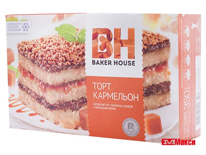 торт  "baker house" кармельон бисквитный 350гр (раменский кк)