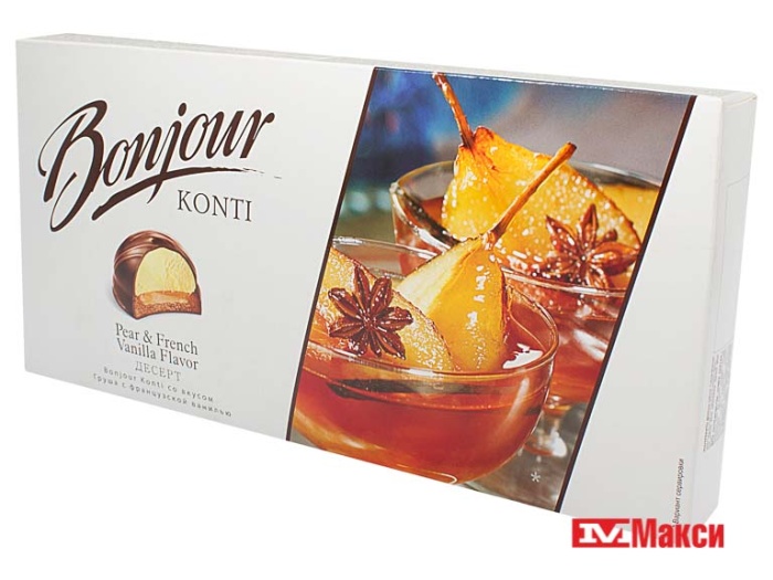 десерт "bonjour konti" со вкусом груши с французской ванилью  232гр (конти)