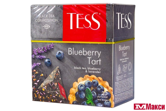 ЧАЙ (ОРИМИ-ТРЭЙД) "TESS" БЛЮБЕРРИ ТАРТ ЧЕРН. (20ПИРАМИДОК)