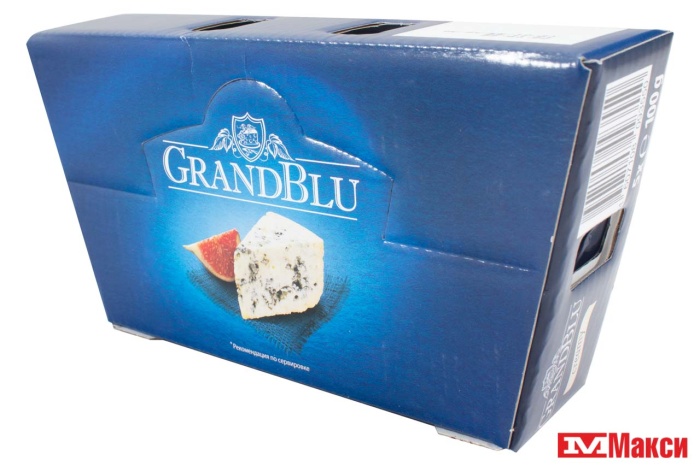 СЫР "СЛИВОЧНЫЙ" С ГОЛУБОЙ ПЛЕСЕНЬЮ 56% 100Г (GRANDBLU) (БЗМЖ)