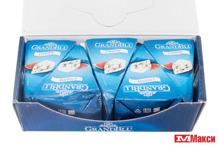 СЫР "СЛИВОЧНЫЙ" С ГОЛУБОЙ ПЛЕСЕНЬЮ 56% 100Г (GRANDBLU) (БЗМЖ)
