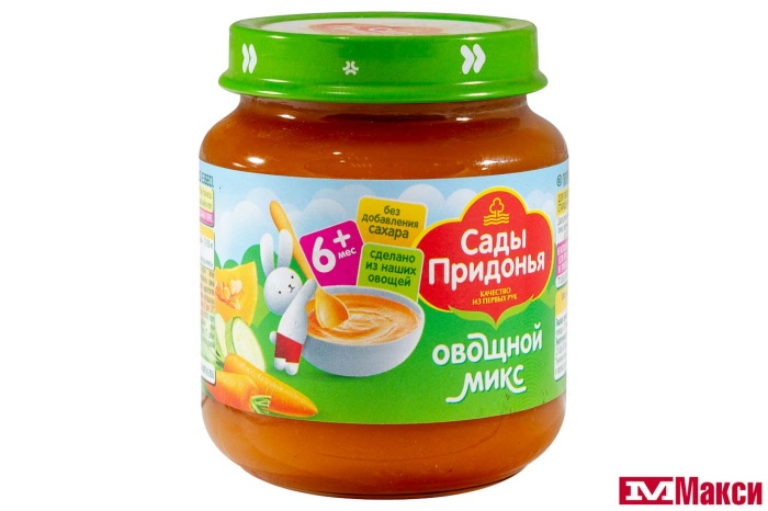 ПЮРЕ "САДЫ ПРИДОНЬЯ" ОВОЩНОЙ МИКС 120Г СТ/Б