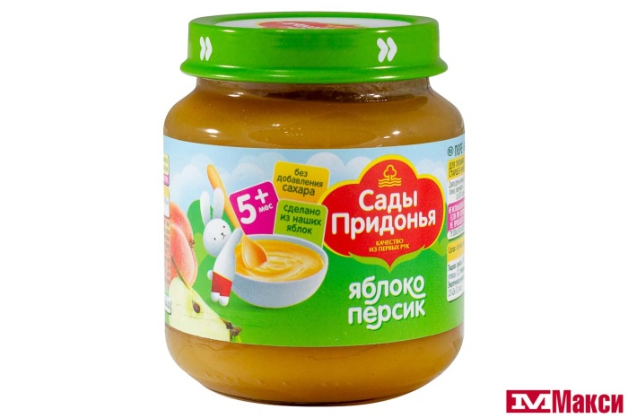 ПЮРЕ "САДЫ ПРИДОНЬЯ" ЯБЛОКО-ПЕРСИК 120Г
