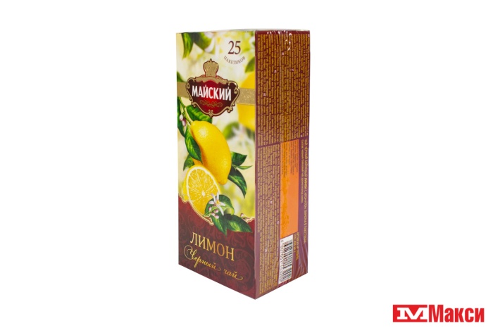 чай "майский" лимон черный ароматизированный 25 пакетиков (май)