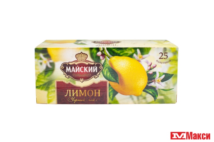 чай "майский" лимон черный ароматизированный 25 пакетиков (май)