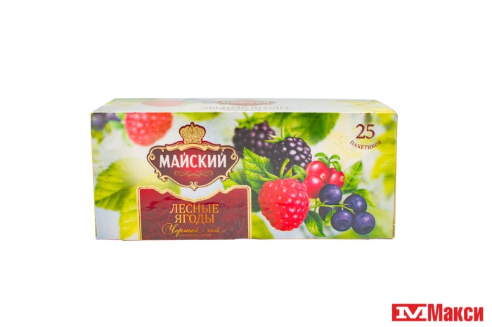 чай "майский" черный ароматизированный лесные ягоды 25 пакетиков (май)