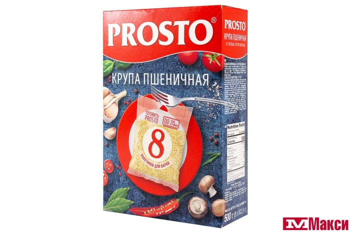 КРУПА ПШЕНИЧНАЯ ПОЛТАВСКАЯ "PROSTO" 500Г ВАРОЧНЫЕ ПАКЕТЫ (АНГСТРЕМ)