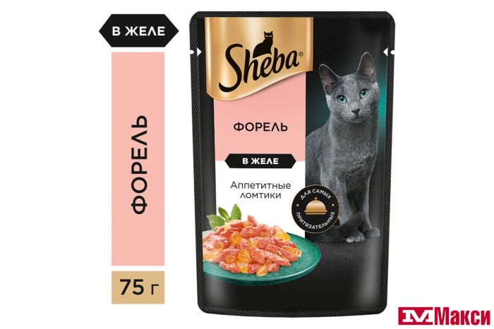 КОРМ ДЛЯ КОШЕК "ШЕБА" 75Г(ломтики в желе. форель)