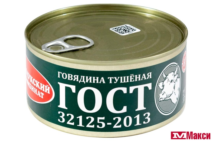ГОВЯДИНА ТУШЕНАЯ ГОСТ В/С 325Г (ВЕЛИКОЛУКСКИЙ МК)
