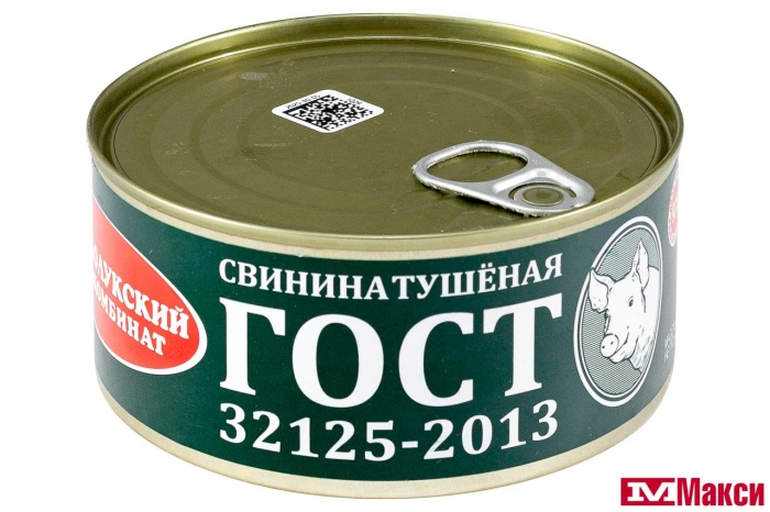 СВИНИНА ТУШЕНАЯ ВЫСШИЙ СОРТ 325Г Ж/Б (ВЕЛИКОЛУКСКИЙ МК) 