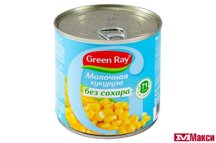 КУКУРУЗА "МОЛОДАЯ" БЕЗ САХАРА 425МЛ Ж/Б (GREEN RAY)