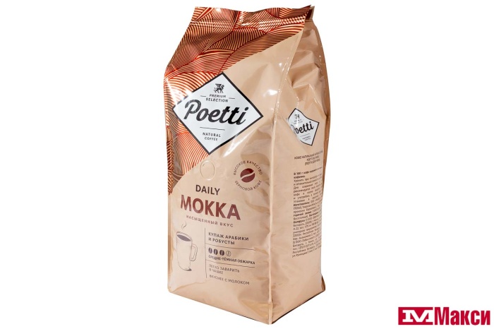 КОФЕ В ЗЕРНАХ "POETTI" DAILY MOKKA 1КГ