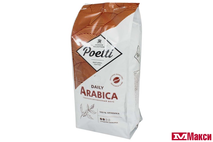 кофе в зернах "poetti" daily arabica 1кг