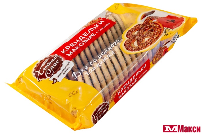 ПЕЧЕНЬЕ "КРЕНДЕЛЬКИ МАКОВЫЕ" С САХАРОМ 320Г (ХЛЕБНЫЙ СПАС)