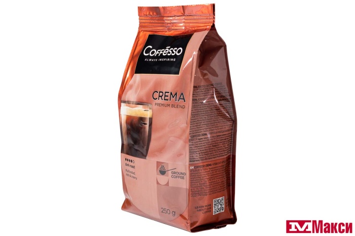 кофе молотый "coffesso" crema 250г пакет (май)