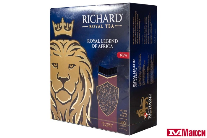 ЧАЙ "RICHARD" ROYAL LEGEND OF AFRICA ЧЕРНЫЙ 100 ПАКЕТИКОВ (МАЙ)