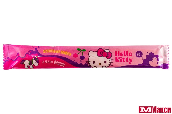 ЖЕВАТЕЛЬНАЯ КОНФЕТА "HELLO KITTY" СО ВКУСАМИ ВИШНИ,МАЛИНЫ,АНАНАСА,ЕЖЕВИКИ 20Г
