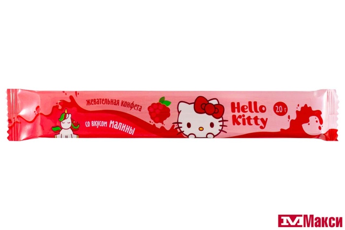 ЖЕВАТЕЛЬНАЯ КОНФЕТА "HELLO KITTY" СО ВКУСАМИ ВИШНИ,МАЛИНЫ,АНАНАСА,ЕЖЕВИКИ 20Г