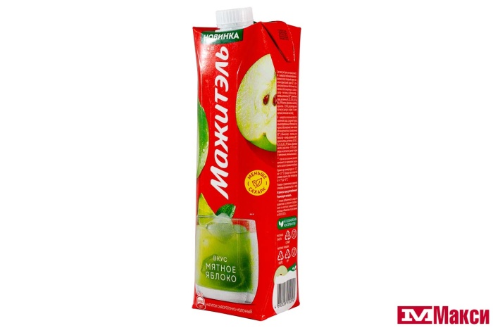 НАПИТОК "МАЖИТЭЛЬ" СЫВОРОТОЧНО-МОЛОЧНЫЙ С СОКОМ МЯТНОЕ ЯБЛОКО ЛАЙМ 950Г 0% (ВБД) (БЗМЖ)