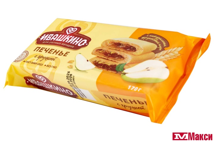 ПЕЧЕНЬЕ СДОБНОЕ С НАЧИНКОЙ "ГРУША" 170Г (ИВАШКИНО)