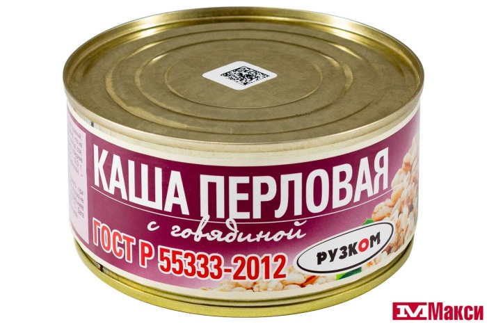 КАША ПЕРЛОВАЯ С ГОВЯДИНОЙ 325Г Ж/Б (РУЗКОМ)