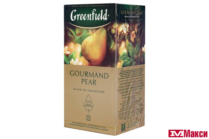 ЧАЙ "GREENFIELD" ГУРМАНД ПЭА ЧЕРНЫЙ 25ПАКЕТИКОВ (ОРИМИ-ТРЭЙД)