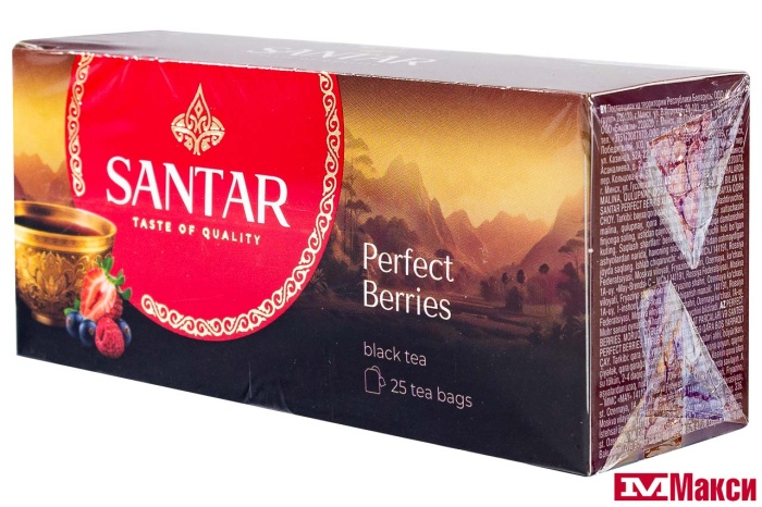 ЧАЙ "SANTAR" PERFECT BERRIES ЧЕРНЫЙ 25 ПАКЕТИКОВ (МАЙ)