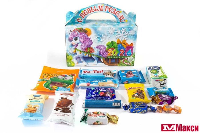 НОВОГОДНИЙ ПОДАРОК "САНОЧКИ" КАРТОН 500Г (МАКСИ)