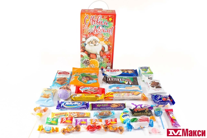 НОВОГОДНИЙ ПОДАРОК "ПОЛЯРНИЙ ЭКСПРЕСС" КАРТОН 800Г (МАКСИ)