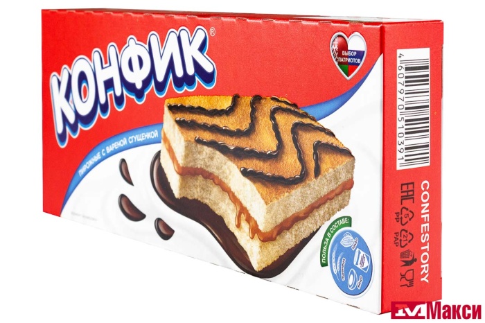 ПИРОЖНОЕ "КОНФИК" СО СГУЩЕНКОЙ 150Г (CONFESTORY)