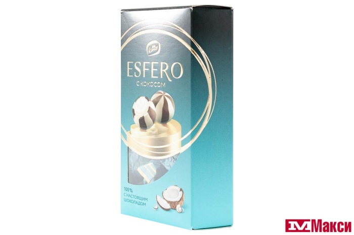 ШОКОЛАДНЫЕ КОНФЕТЫ "ESFERO" ИЗ ТЕМНОГО И БЕЛОГО ШОКОЛАДА С КОКОСОМ 186Г (КОНТИ)