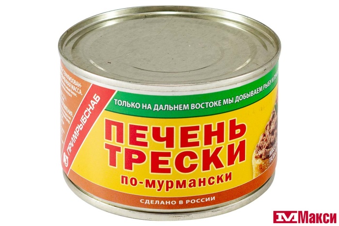 ПЕЧЕНЬ ТРЕСКИ "ПО-МУРМАНСКИ" 240Г Ж/Б (ПРИМРЫБСНАБ)