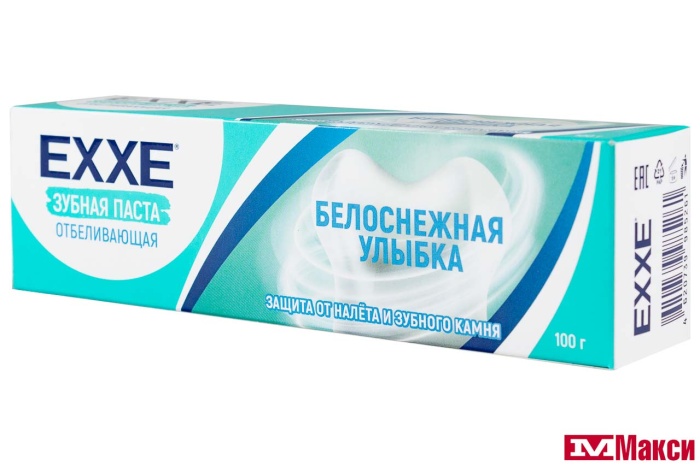 ПАСТА ЗУБНАЯ "EXXE" БЕЛОСНЕЖНАЯ УЛЫБКА ОТБЕЛИВАЮЩАЯ 100Г
