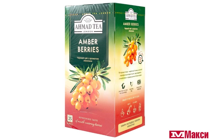 ЧАЙ "AHMAD TEA" ЯНТАРНЫЕ ЯГОДЫ ЧЕРНЫЙ 25 ПАКЕТИКОВ