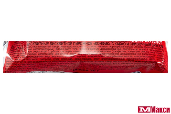 ПИРОЖНОЕ "КОНФИК" БИСКВИТНОЕ 30Г (CONFESTORY)