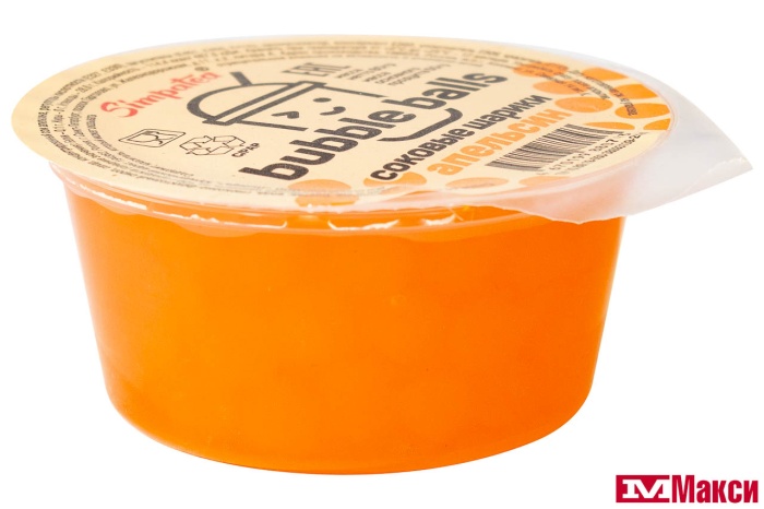 ШАРИКИ СОКОВЫЕ "BUBBLE BALS" АПЕЛЬСИН 80Г ДИП-ПОТ (SIMPATEA)