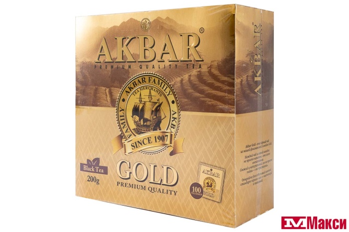 ЧАЙ "АКБАР" GOLD ЧЕРНЫЙ 100ПАКЕТИКОВ (AKBAR) 