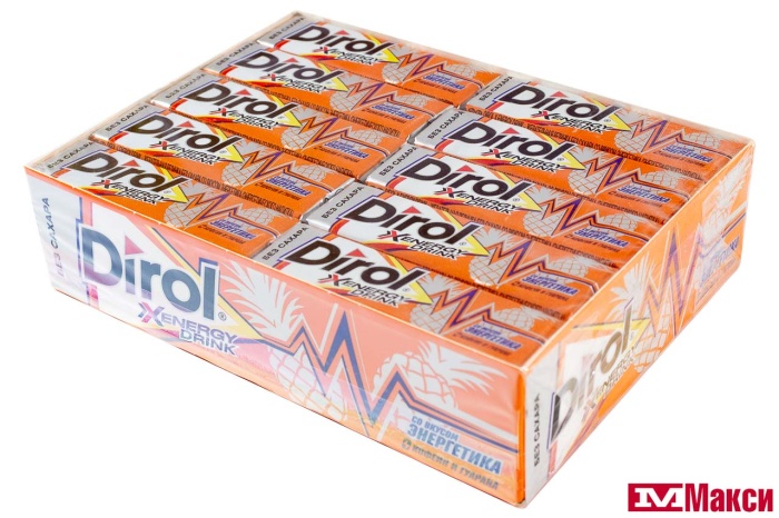 ЖЕВАТЕЛЬНАЯ РЕЗИНКА "DIROL" X ENERGY DRINK 13,6Г (МОН' ДЭЛИС РУСЬ)