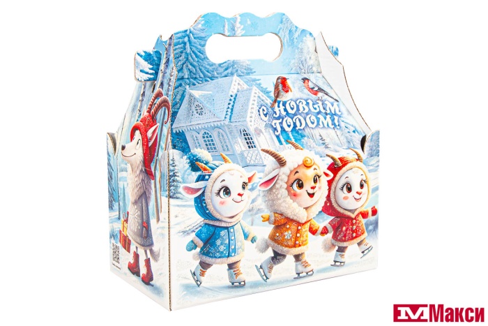 НОВОГОДНИЙ ПОДАРОК "В ГОСТЯХ У КОЗЛЯТ" КАРТОН 400Г (МАКСИ)