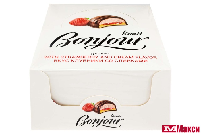 ДЕСЕРТ "БОНЖУР" 29Г (КОНТИ)(клубника со сливками)