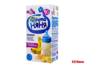 кашка молочная жидкая "фрутоняня" в ассортименте 0,2л пакет (прогресс) (детское питание)(овсяная со злаками и бананом)