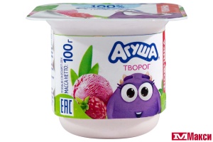 ТВОРОГ "АГУША" ФРУКТОВЫЙ 3,9% 100Г (ВИММ-БИЛЛЬ-ДАНН) (БЗМЖ)(малиновый пломбир)